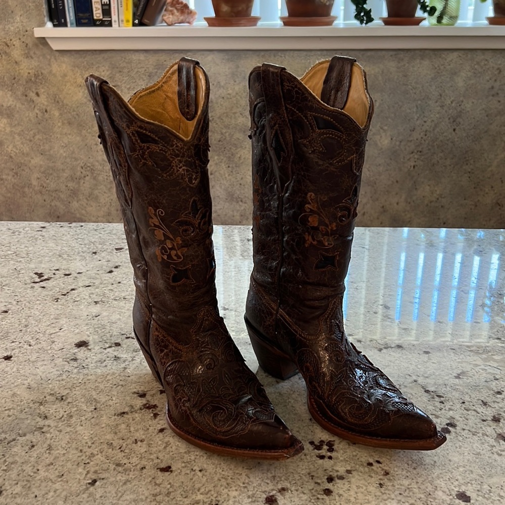 CORRAL C2109 13” Lizard Inlay Boots 7.5M Women Boot